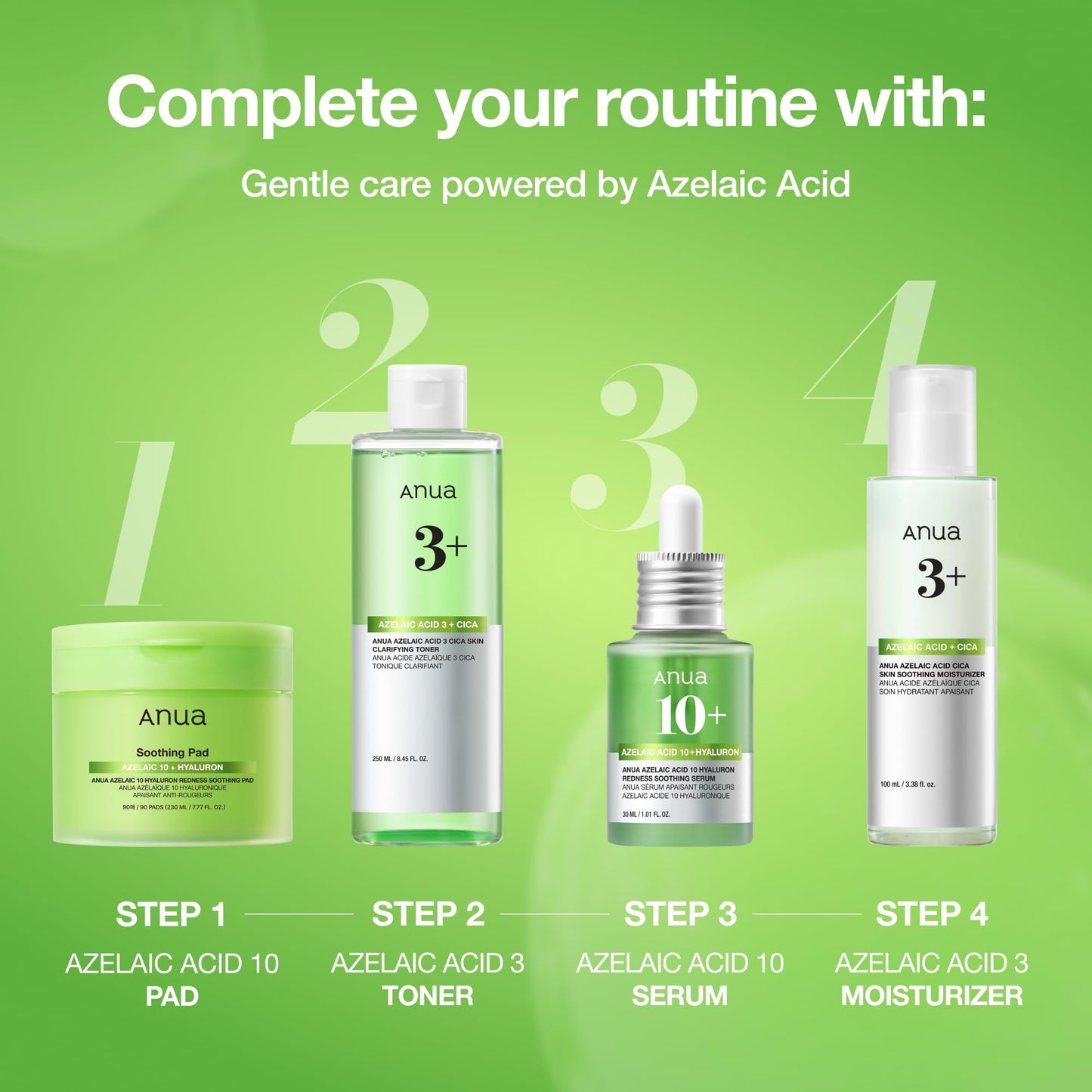 Anua Azelaic Acid 10 Hyaluron Redness Soothing Serum, Facial Serum for Blemish-Prone & Oily-Prone Skin, Lightweight & Hydrating Blemish Care